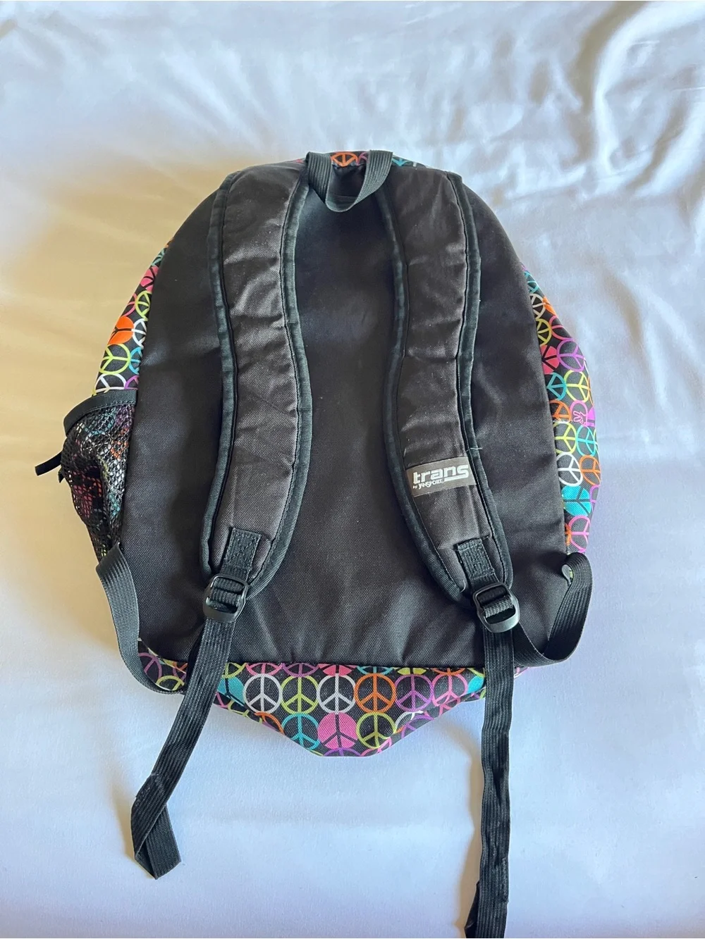 Trans by JanSport Multi-Color Peace Sign Backpack School Bag Organizer OS